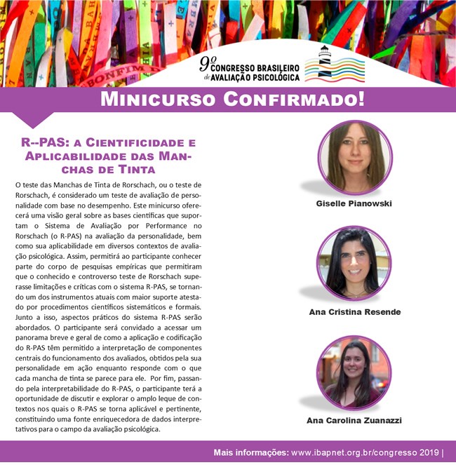 9º Congresso Brasileiro de Avaliação Psicológica - Minicursos